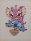 Stitch & Angel Κρεμαστό Τοίχου με Όνομα