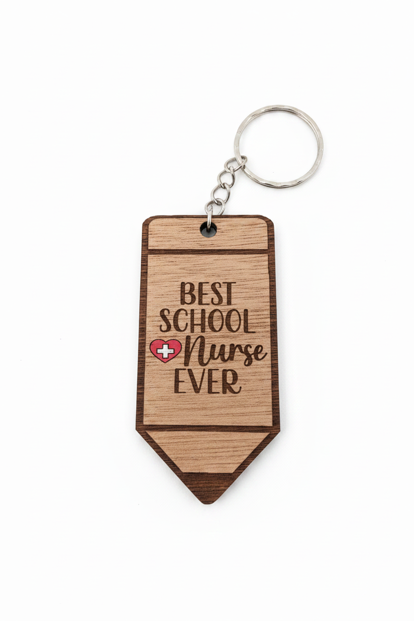 Μπρελόκ Best School Nurse Ever χωρίς φόντο