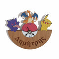 Προσωποποιημένο Ξύλινο Ρολόι Pokemon — Χειροποίητο με Φιγούρες