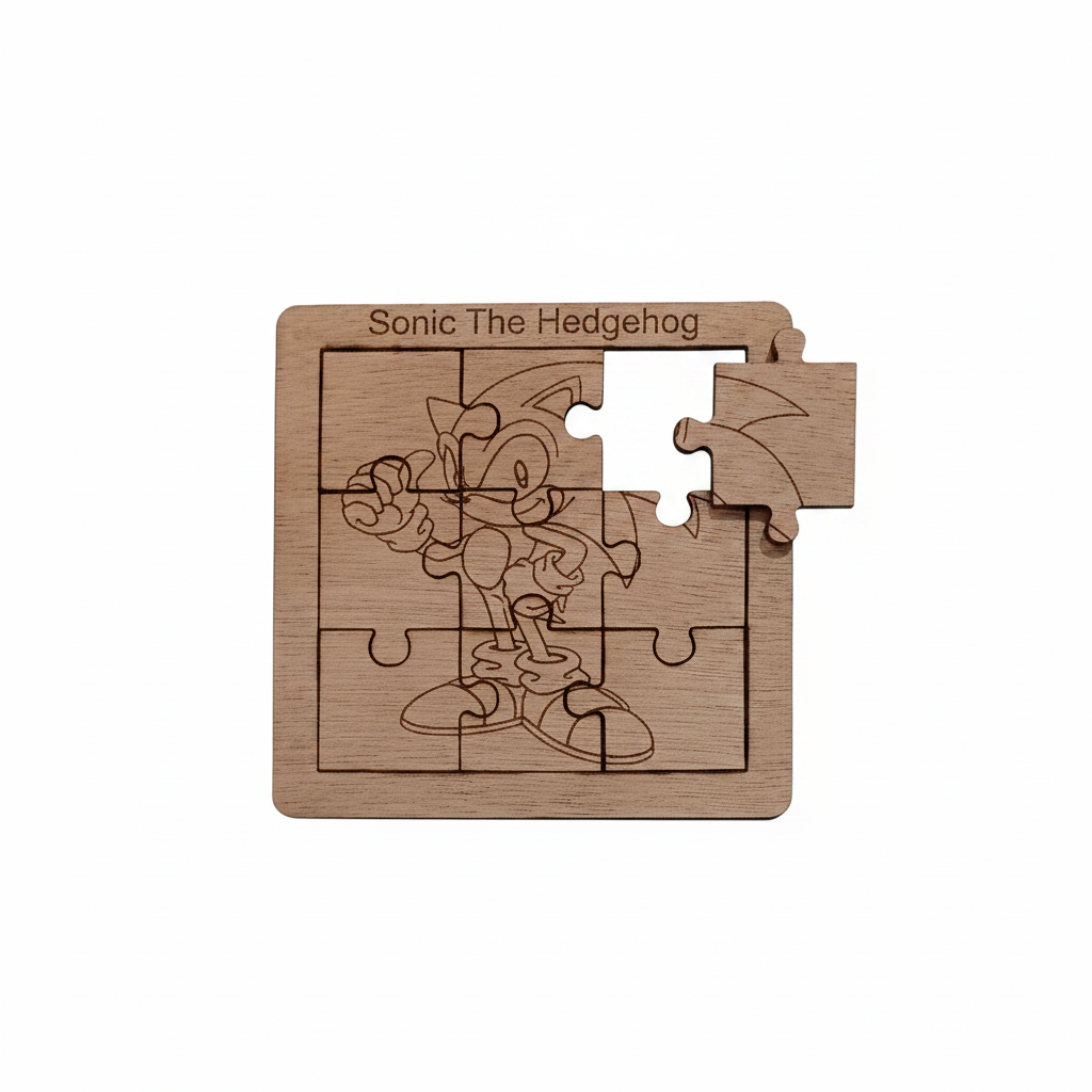 Χειροποίητο Ξύλινο Παζλ Color Me 10x10 με Laser Χάραξη — Δίνεται με 3 Ξυλομπογιές!