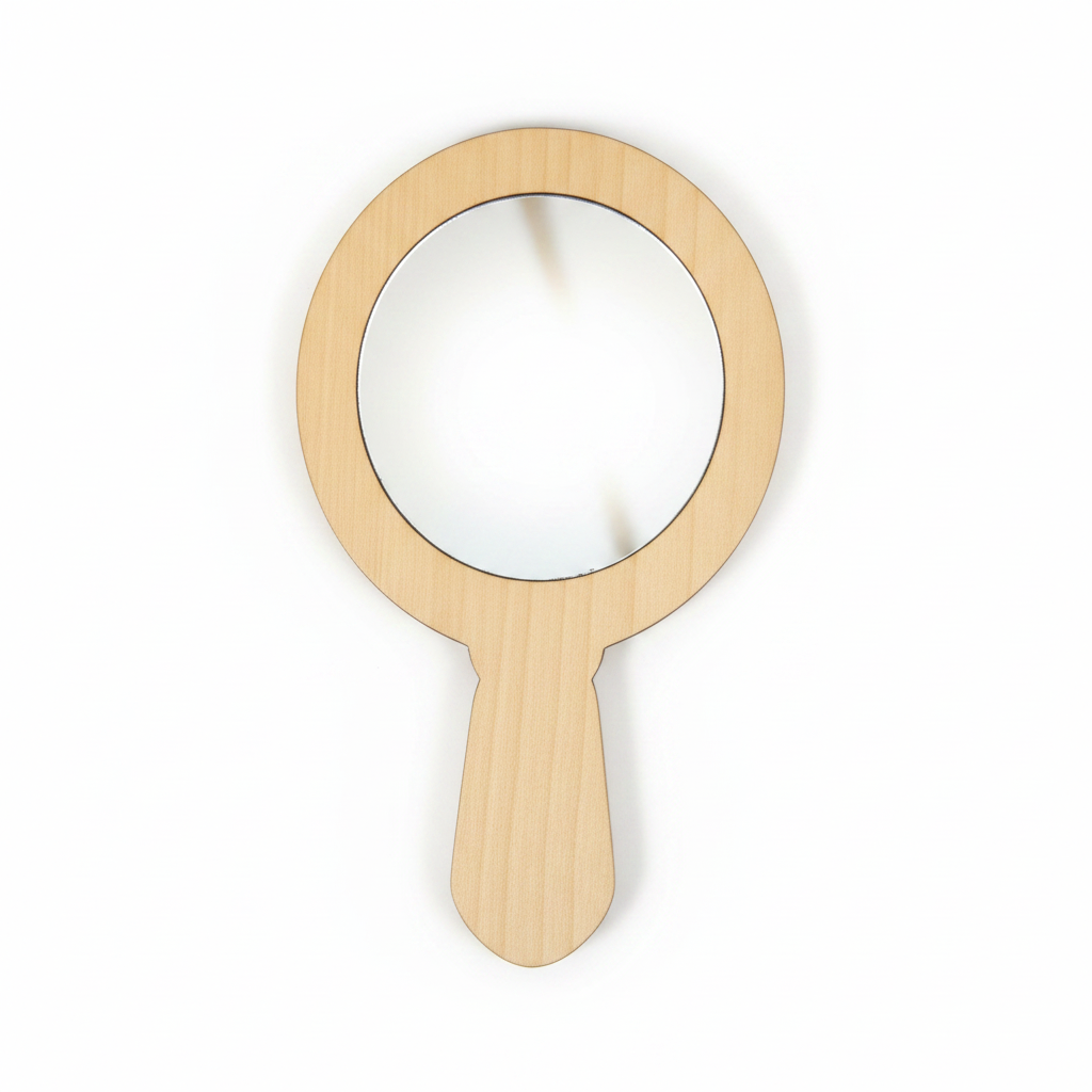 Wooden mirror front aligned